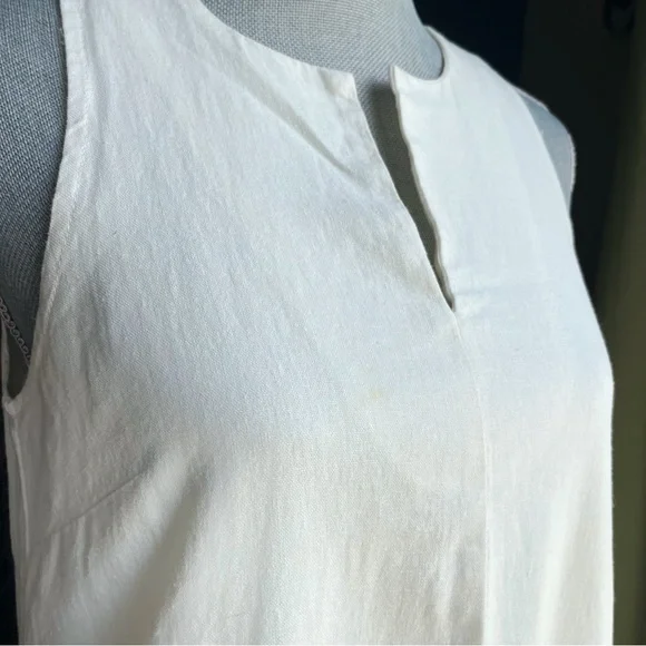 ADYSON PARKER Cream Sleeveless Sundress Hi Low Maxi Linen Dress - Picture 6 of 9